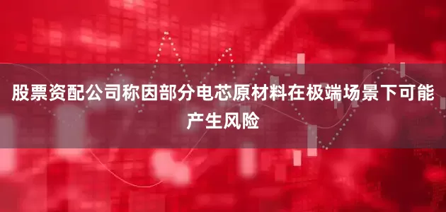 股票资配公司称因部分电芯原材料在极端场景下可能产生风险